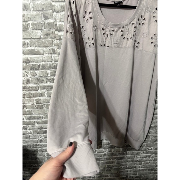 Torrid Grey Embroidered top - Picture 4 of 5
